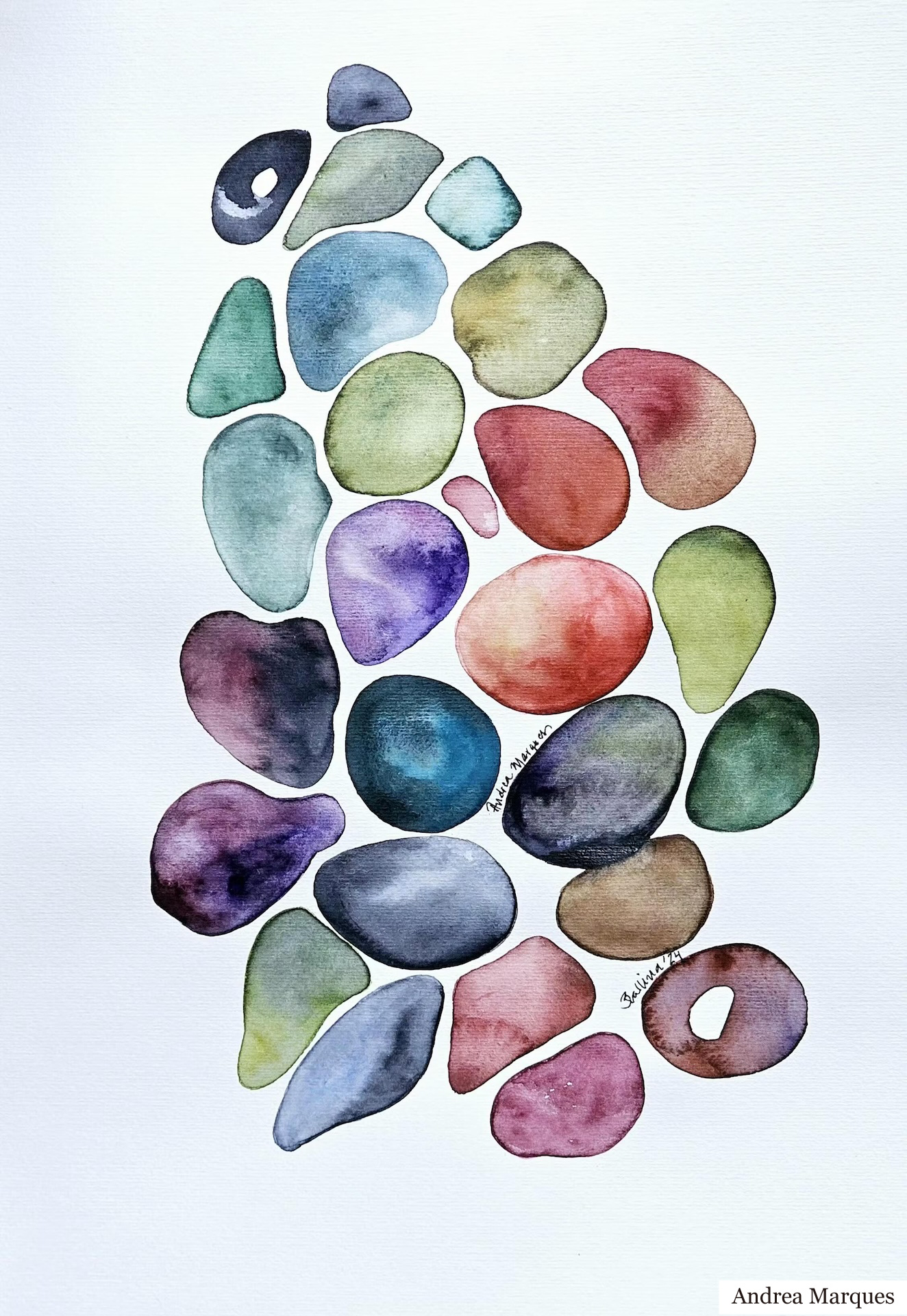 Colourful Glass Pebbles by Andrea Marques