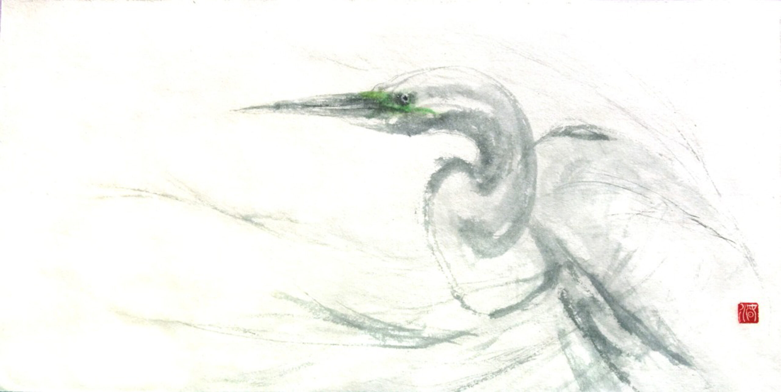 Windblown Great Egret